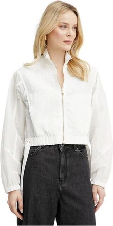 Guess Florie Crop Jacket - Dames - Zomerjassen - Wit - XL - Nylon - Jassen
