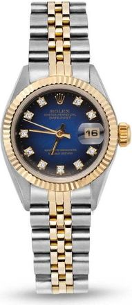 Rolex Pre-owned Rolex Datejust Automatic Chronometer Diamond Blue Dial Ladies Watch 69173 BLDJ
