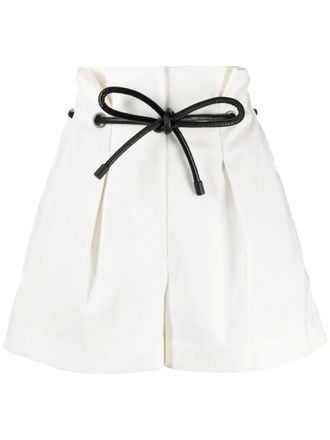 3.1 Phillip Lim high-waisted drawstring short shorts - White