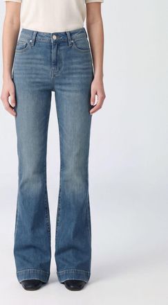 7 For All Mankind Jeans flared a vita alta modello Dojo in denim di cotone stretch