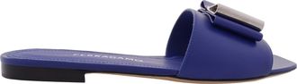 Ferragamo Ferragamo Lyana Double-Bow Slides, Size 7 C