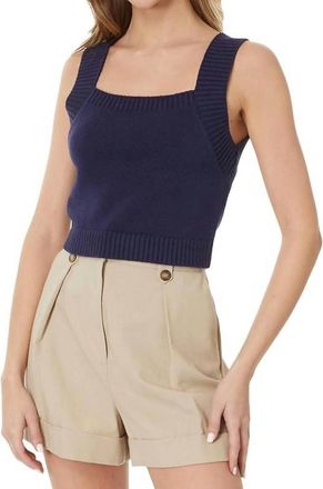 Lilla P Sweater Tank Top In Navy