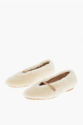 Ferragamo Ballerine Mary Jane NOELLA in Shearling taglia 38