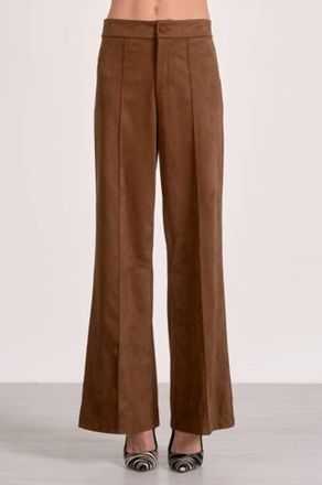 Elan Charli Suede Pants In Chocolate