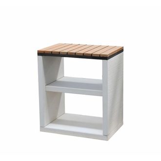 Movelar Bancada Nola Para Barbacoa De Obra Prefabricada (blanco, Refractario - 70 X 47 X 47 Cm) - Uso En Exteriores - Movelar