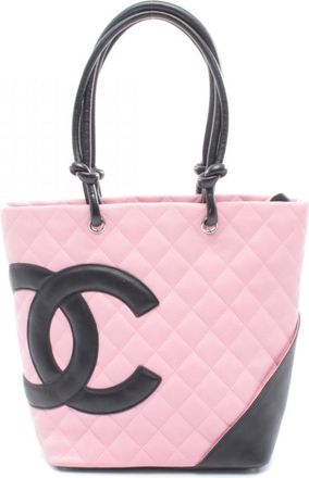 Chanel Black Pink Cambon Ligne Handbag Tote Bag (Pre-Owned)