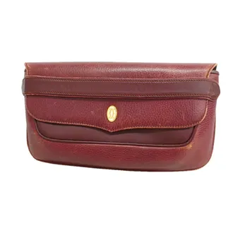 Cartier Bordeaux Leather Clutch Bag (Pre-Owned)