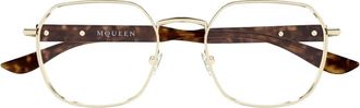 Alexander McQueen Eyewear Occhiali con montatura geometrica - Oro