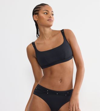 Triumph B&uuml;gel-Bikini-Top TRIUMPH Palina Love by the Sea N, Damen, Gr. 36, Cup D, schwarz, Microfaser, Obermaterial: 77% Polyamid, 23% Elasthan, Bikini-Obertei