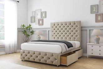Sloomy Watson Coniston Divan Set 2 Drawers - 26 Headboard 12 Footboard in Cream | Size: King