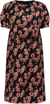R13 Jurk met bloemenprint - Dames - Korte kleedjes - Zwart - S - Katoen - Kleedjes