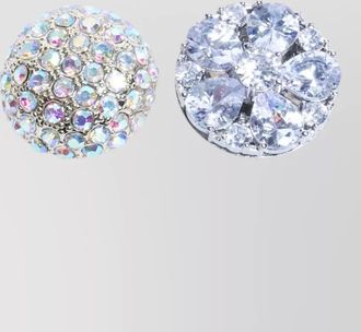 Maison Margiela crystal round earrings silver tone finish