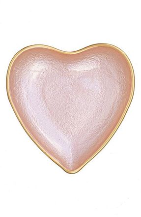 Vietri Baroque Glass Pink Heart Plate at Nordstrom