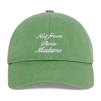 Dr&ocirc;le de Monsieur Slogan Baseball Cap - Heren - Petten - Groen - ONE Size - Katoen - Accessoires