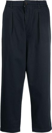 Universal Works elasticated-waistband tapered trousers - men - Cotton - 28 - Blue
