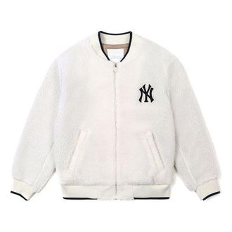 MLB New York Yankees Lambs Wool Jacket Unisex White 31JPF1061-50I