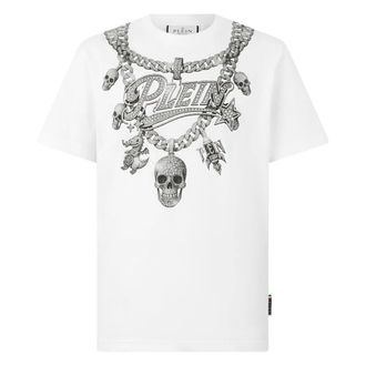 Philipp Plein T-Shirt Girocollo Manica Corta - - Tops - Uomo - Bianco - 5XL