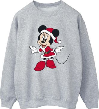 Disney Dames/Dames Minnie Mouse Kerst Sweatshirt (Sportgrijs)