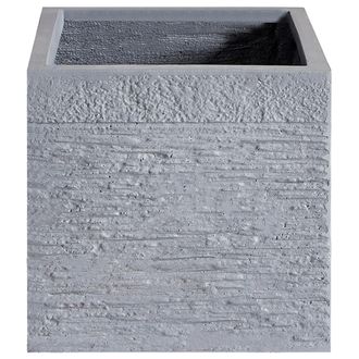Beliani Beliani - Maceta Blanca S&oacute;lida De Fibra De Arcilla Cuadrada 30 X 30 X 28 Cm Resistentes A Los Rayos Uv Paros