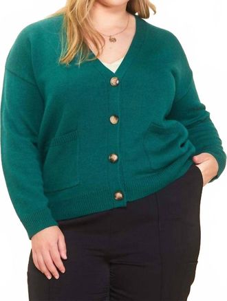 Skies Are Blue Clothing Capture My Attention Curvy Cardigan Sweater In Green