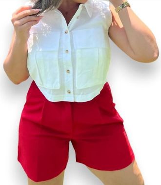 Double Zero Mid-Length Bombshell Shorts In Cherry