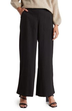 Max Studio Twill Easy Wide Leg Trouser in Black at Nordstrom Rack, Size X-Small