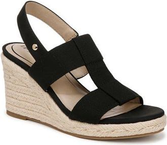 Life Stride Tallulah Espadrille Slingback Platform Wedge Sandal in Black at Nordstrom, Size 8.5