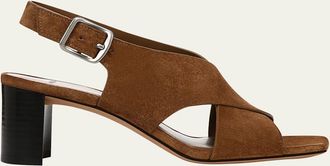 Vince Omega Suede Crisscross Slingback Sandals