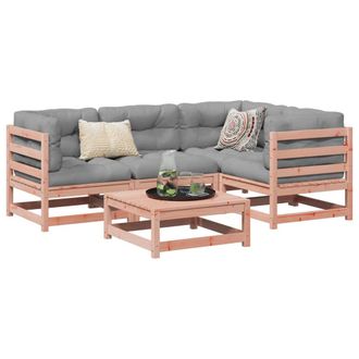 vidaXL Juego De Sof&aacute;s De Jard&iacute;n 5 Pzas Madera Maciza De Abeto Douglas Vidaxl