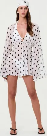 Nicholas Nerissa Dress in Ivory/black Polka Dot at Nordstrom, Size X-Small