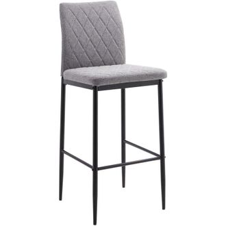 Home Heavenly Home Heavenly - Pack 4 taburetes altos ESTOR, estructura metálica y tapizado antimanchas, asiento y respaldo acolchados Color: Gris