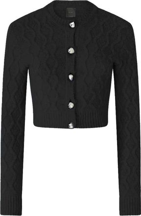 Pinko Crop-cardigan met ronde hals - Dames - Vesten - Zwart - L - Truien & Vesten