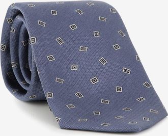 Brioni Krawatte aus Seide mit Fischgrat-Textur und Rechteckmotiv