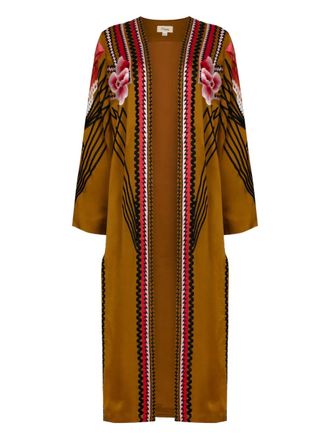 Temperley London Romina embroidered long coat - Neutrals
