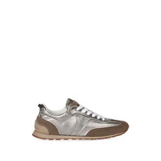 Brunello Cucinelli Schoenen, Dames, Veelkleurig, 38 EU, Leer, Lam&eacute; Kalfsleer en Su&egrave;de Sneakers