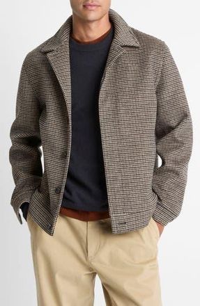 Vince Houndstooth Bomber Jacket in Dark Roast Combo at Nordstrom Rack, Size Large