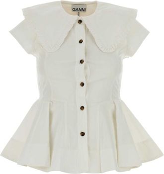Ganni White Regular Solid Shirt