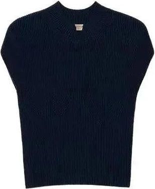 Twinset Rondgebreide trui - Dames - V-hals truien - Blauw - S - Leer - Truien & Vesten