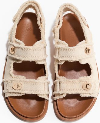 H&M Sandalen aus Baumwolltwill - Beige
