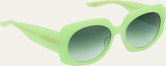 Barton Perreira x Sarah Hoover Delia Lime Acetate Square Sunglasses