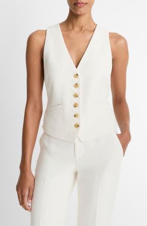 Vince Fitted Vest in Off White at Nordstrom, Size 16