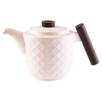 OEM Jarra Moderna De Porcelana Blanca De 1200 Ml (1,2 L) Con Asa De Madera