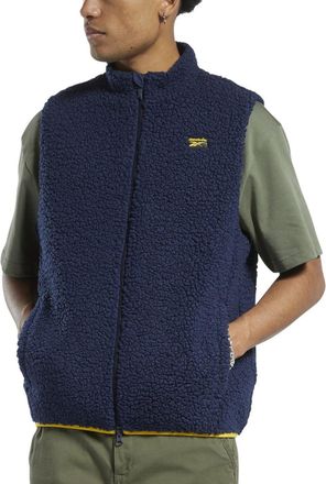 Reebok Mens Reversible Cord Sherpa Fleece Vest