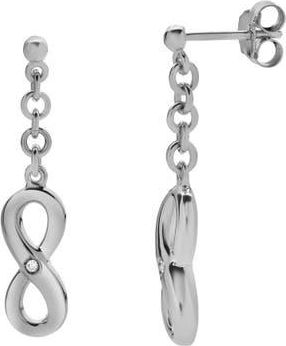 LuvMyJewelry Avelisse Sterling Silver 0.05 Ct Diamond Infinity Drop Earrings in 925 Sterling Silver at Nordstrom