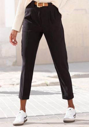 Lascana 7/8-Hose LASCANA, Damen, Gr. 34, N-Gr, schwarz, Web, Obermaterial: 95% Polyester, 5% Elasthan, unifarben, figurumspielend 7/8-L&auml;nge, Hosen 7/8-Hose, m