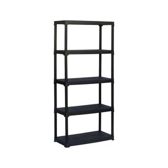 Dmora Estante De 3 Estantes En Polipropileno, Estante Multiuso Para Interiores O Externos, 100% Made In Italy, 90x40h176 Cm, Color Antracita, Con Embalaje R