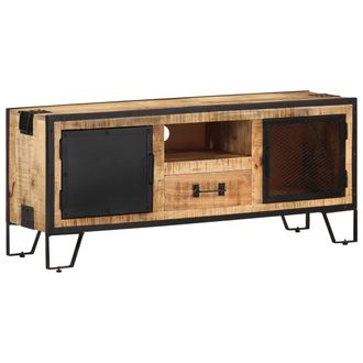 vidaXL Vidaxl - Mueble Para Tv De Madera Maciza De Mango Rugosa 110x31x46 Cm