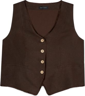 Fiorella Rubino Dames, Jassen, Bruin, Maat: 5XL Linnen