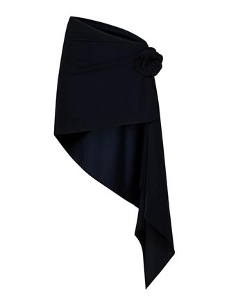 Magda Butrym Asymmetric Black Stretch Jersey Miniskirt