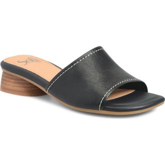 S&ouml;fft Sahara Slide Sandal in Black at Nordstrom, Size 8.5